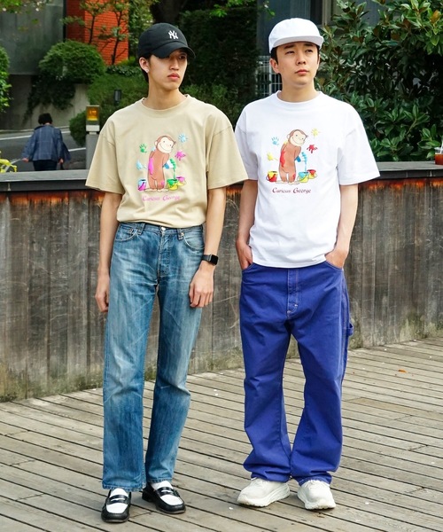 OUTDOOR PRODUCTS APPAREL(アウトドアプロダクツアパレル)の「【OUTDOOR PRODUCTS/アウトドアプロダクツ】【 おさるのジョージ 】ニョッキ ハンドリー コラボ Tシャツ ドロップショルダー オーバーサイズ(Tシャツ/カットソー・メンズ・ホワイト系その他/ピンク系その他/オフホワイト/ホワイト/ダークグリーン/ベージュ・X-LARGE/LARGE/MEDIUM/SMALL)」の20枚目の写真