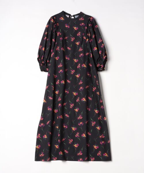 Te chichi（テチチ）の「【貴島明日香コラボ】フラワープリントボリュームスリーブワンピース（ZOZO限定アイテム）（ワンピース・レディース・オフホワイト/ブラック/グリーン・ﾌﾘ-）」の5枚目の写真