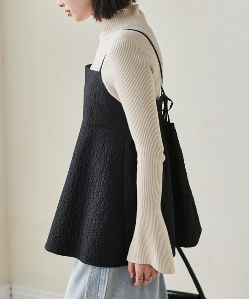 RANAN(ラナン)の「ぽこぽこジャカードキャミブラウス(キャミソール・レディース・アイボリー/ブラック・M/L/LL)」の18枚目の写真