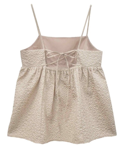 RANAN(ラナン)の「ぽこぽこジャカードキャミブラウス(キャミソール・レディース・アイボリー/ブラック・M/L/LL)」の4枚目の写真