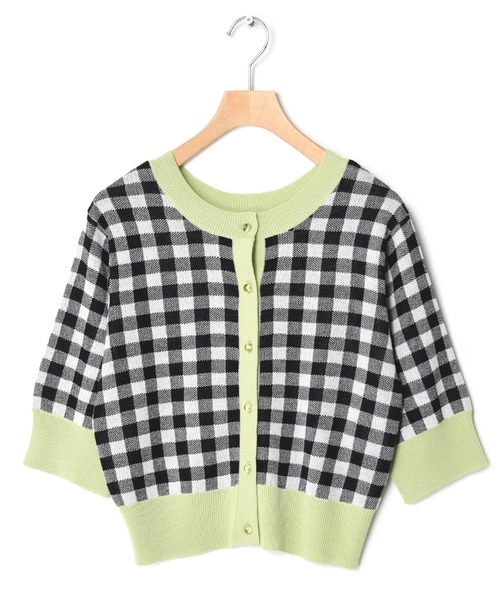 ダブルクローゼット　w closet ◆ 格子柄カーディガン　薄め　F 即発送 w closet（ダブルクローゼット）の「前後2WAYギンガムチェック
