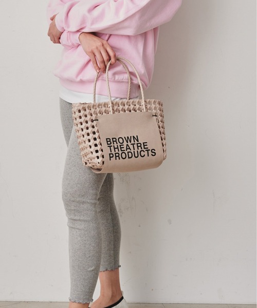 THEATRE PRODUCTS（シアタープロダクツ）の「BROWNラベルバスケットバッグ（ハンドバッグ・レディース・ホワイト/ブラック/ベージュ・FREE）」の5枚目の写真