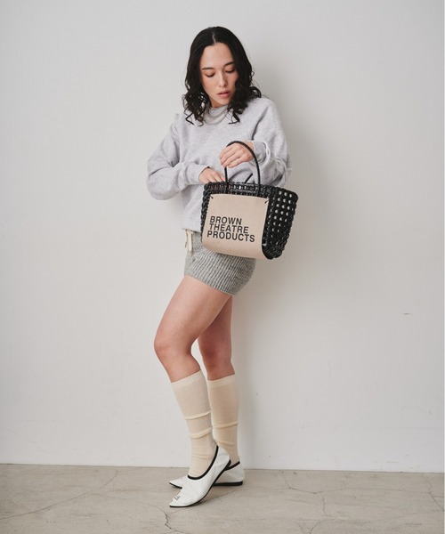 THEATRE PRODUCTS（シアタープロダクツ）の「BROWNラベルバスケットバッグ（ハンドバッグ・レディース・ホワイト/ブラック/ベージュ・FREE）」の11枚目の写真