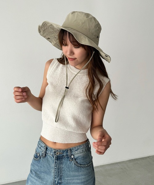 CANAL JEAN（キャナルジーン）の「El mar　サファリハット（ハット・レディース・ベージュ/ブラック・ONE SIZE）」の2枚目の写真