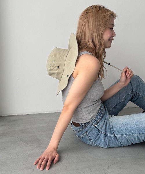 CANAL JEAN（キャナルジーン）の「El mar　サファリハット（ハット・レディース・ベージュ/ブラック・ONE SIZE）」の4枚目の写真