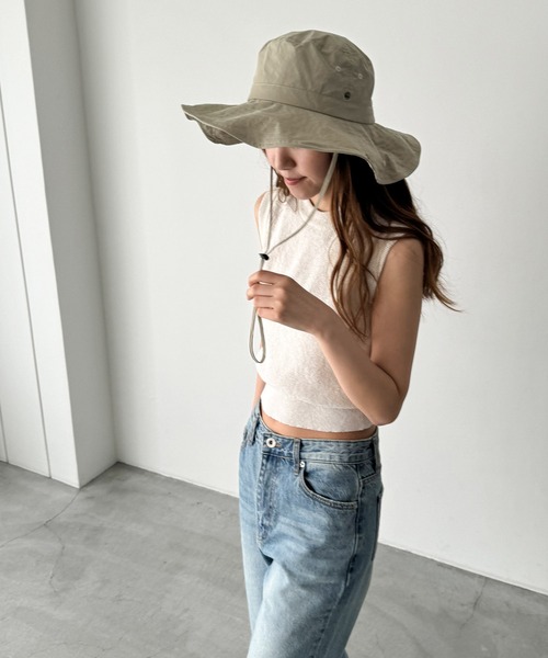 CANAL JEAN（キャナルジーン）の「El mar　サファリハット（ハット・レディース・ベージュ/ブラック・ONE SIZE）」の15枚目の写真