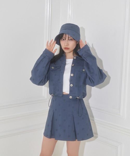 ANDGEEBEE（アンジービー）の「UNISEX 総柄ツイルバケハ（ハット・レディース・ブルー/チャコールグレー・FREE）」の5枚目の写真