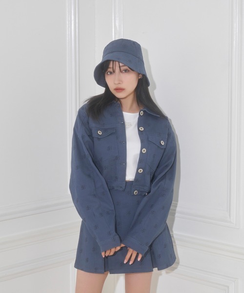 ANDGEEBEE（アンジービー）の「UNISEX 総柄ツイルバケハ（ハット・レディース・ブルー/チャコールグレー・FREE）」の11枚目の写真