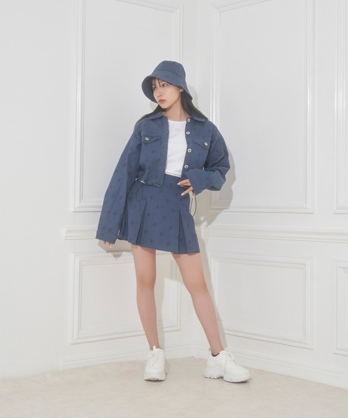 ANDGEEBEE（アンジービー）の「UNISEX 総柄ツイルバケハ（ハット・レディース・ブルー/チャコールグレー・FREE）」の9枚目の写真