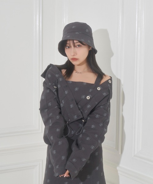 ANDGEEBEE（アンジービー）の「UNISEX 総柄ツイルバケハ（ハット・レディース・ブルー/チャコールグレー・FREE）」の6枚目の写真