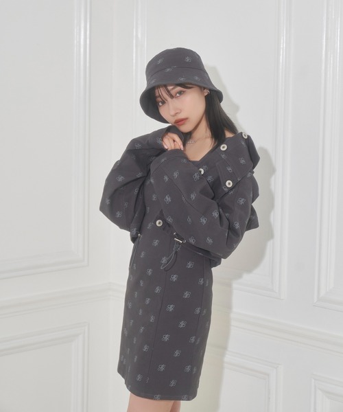 ANDGEEBEE（アンジービー）の「UNISEX 総柄ツイルバケハ（ハット・レディース・ブルー/チャコールグレー・FREE）」の12枚目の写真