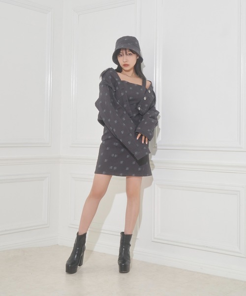 ANDGEEBEE（アンジービー）の「UNISEX 総柄ツイルバケハ（ハット・レディース・ブルー/チャコールグレー・FREE）」の10枚目の写真