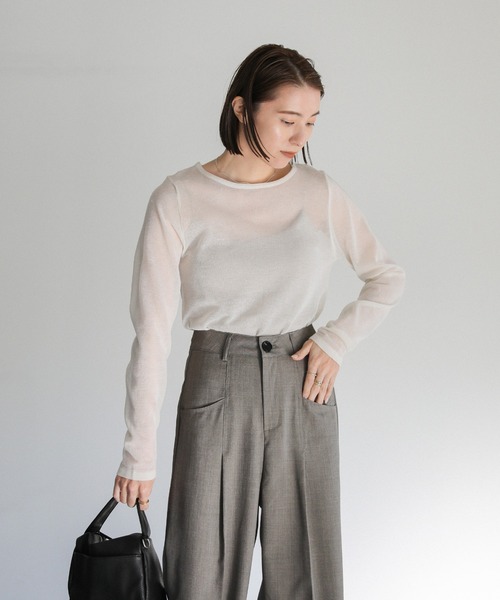 select MOCA（セレクトモカ）の「ハイウエストポケットデザインスラックス（スラックス・レディース・アイボリー/ブラック/グレー・SMALL/MEDIUM）」の8枚目の写真