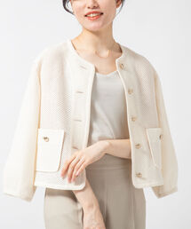 ウォッシャブルメッシュラッセルカーデジャケット