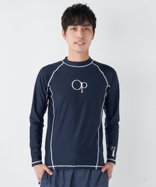 Ocean Pacific（オーシャンパシフィック）の「【OP:オーピー】長袖ラッシュガード（ラッシュガード・メンズ・ブラック/グリーン/ホワイト/ロイヤルブルー/ネイビー・MEDIUM/LARGE/X-LARGE/XX-LARGE）」の2枚目の写真