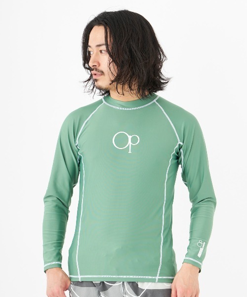 Ocean Pacific（オーシャンパシフィック）の「【OP:オーピー】長袖ラッシュガード（ラッシュガード・メンズ・ブラック/グリーン/ホワイト/ロイヤルブルー/ネイビー・MEDIUM/LARGE/X-LARGE/XX-LARGE）」の4枚目の写真