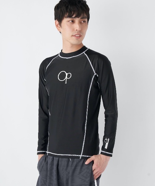 Ocean Pacific（オーシャンパシフィック）の「【OP:オーピー】長袖ラッシュガード（ラッシュガード・メンズ・ブラック/グリーン/ホワイト/ロイヤルブルー/ネイビー・MEDIUM/LARGE/X-LARGE/XX-LARGE）」の3枚目の写真