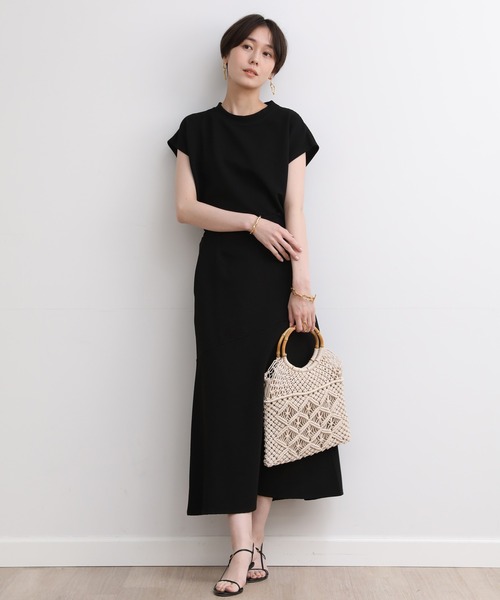 INED CLARO（イネドクラロ）の「【ZOZO限定】ラクに最旬コーデが完成！リップルセットアップ《2点セット》《ウオッシャブル》（アンサンブル・レディース・ブラック/アイボリー/カーキ・フリー）」の9枚目の写真