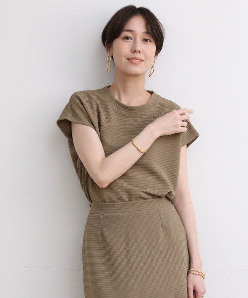 INED CLARO（イネドクラロ）の「【ZOZO限定】ラクに最旬コーデが完成！リップルセットアップ《2点セット》《ウオッシャブル》（アンサンブル・レディース・ブラック/アイボリー/カーキ・フリー）」の20枚目の写真