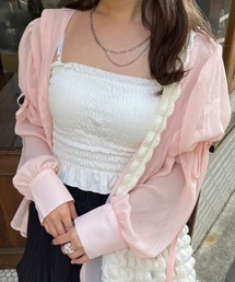 nemne store | カップ付きシャーリングキャミソール(キャミソール)