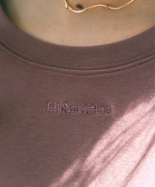 Lil Ambition(リルアンビション)の「ステッチ Lil Tシャツ(Tシャツ/カットソー・レディース・ホワイト/スモークピンク・FREE)」の12枚目の写真