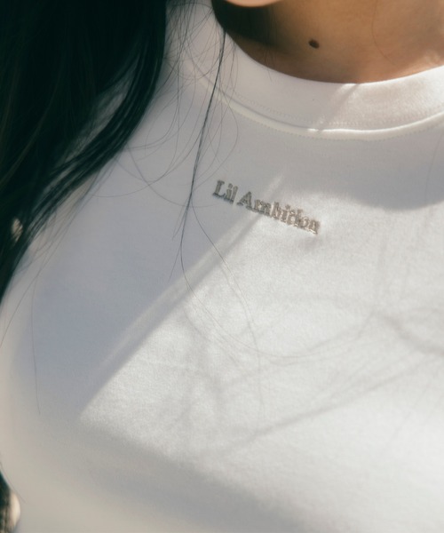 Lil Ambition(リルアンビション)の「ステッチ Lil Tシャツ(Tシャツ/カットソー・レディース・ホワイト/スモークピンク・FREE)」の5枚目の写真