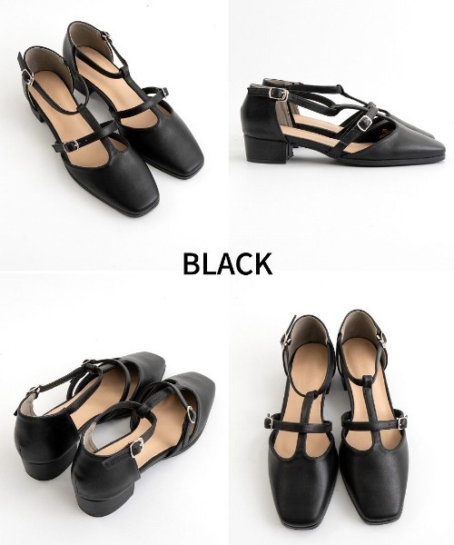 Fabby fabby（ファビィーファビィー）の「スクエアTストラップローファーパンプス（パンプス・レディース・オフホワイト/ブラック/シルバー/ゴールド・LARGE/MEDIUM/SMALL）」の9枚目の写真