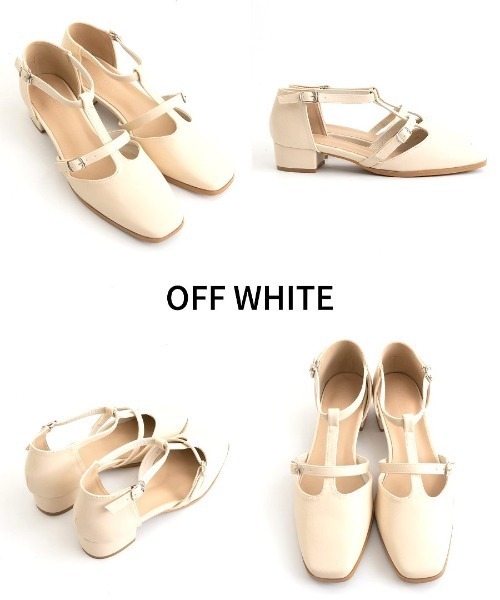 Fabby fabby（ファビィーファビィー）の「スクエアTストラップローファーパンプス（パンプス・レディース・オフホワイト/ブラック/シルバー/ゴールド・LARGE/MEDIUM/SMALL）」の16枚目の写真