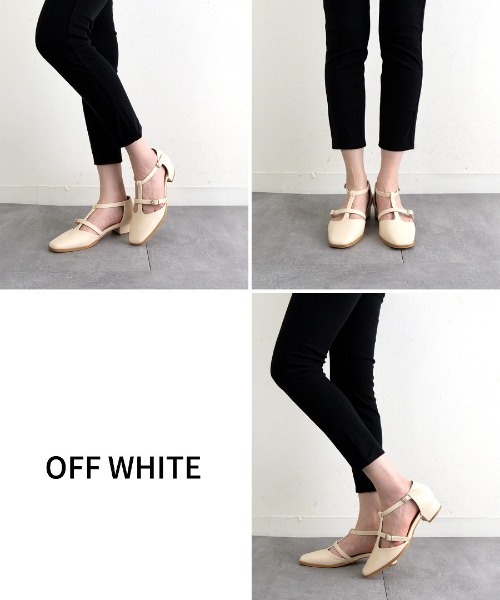 Fabby fabby（ファビィーファビィー）の「スクエアTストラップローファーパンプス（パンプス・レディース・オフホワイト/ブラック/シルバー/ゴールド・LARGE/MEDIUM/SMALL）」の17枚目の写真