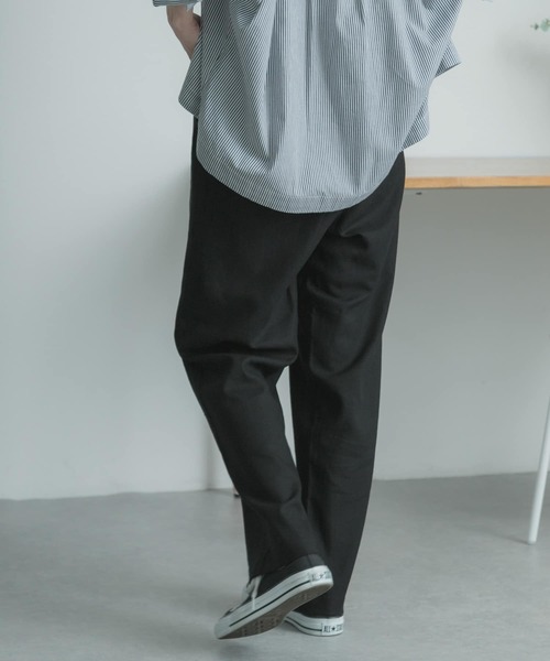 FORK&SPOON（フォークアンドスプーン）の「FORK&SPOON　リネン混ツイルパンツ（その他パンツ・レディース・ブラック/ベージュ系その他・1/2）」の12枚目の写真