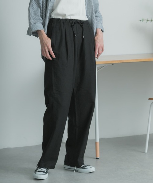 FORK&SPOON（フォークアンドスプーン）の「FORK&SPOON　リネン混ツイルパンツ（その他パンツ・レディース・ブラック/ベージュ系その他・1/2）」の9枚目の写真