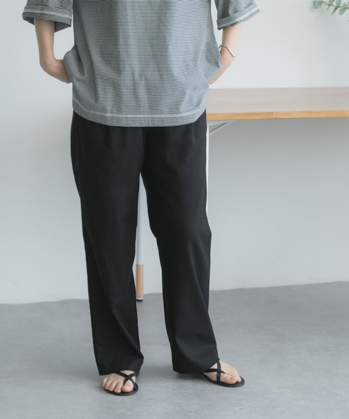 FORK&SPOON（フォークアンドスプーン）の「FORK&SPOON　リネン混ツイルパンツ（その他パンツ・レディース・ブラック/ベージュ系その他・1/2）」の10枚目の写真