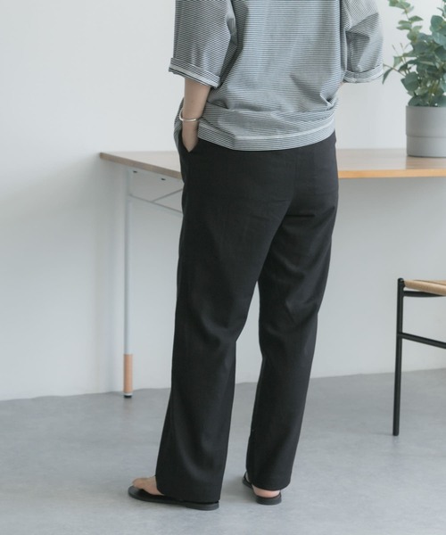 FORK&SPOON（フォークアンドスプーン）の「FORK&SPOON　リネン混ツイルパンツ（その他パンツ・レディース・ブラック/ベージュ系その他・1/2）」の17枚目の写真