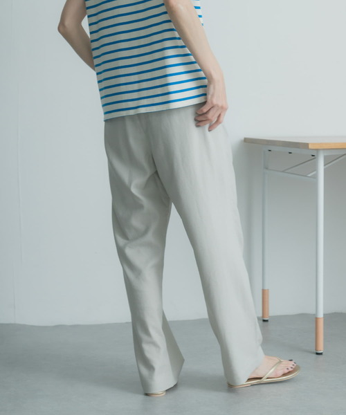 FORK&SPOON（フォークアンドスプーン）の「FORK&SPOON　リネン混ツイルパンツ（その他パンツ・レディース・ブラック/ベージュ系その他・1/2）」の14枚目の写真