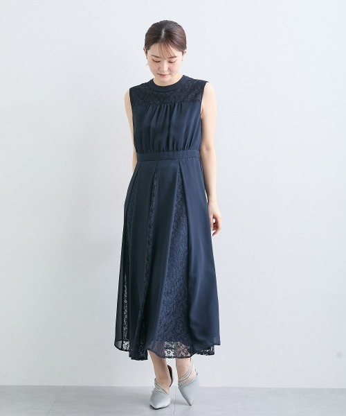 2点セットドレス（レースシフォン切替ワンピースドレス＋ショール