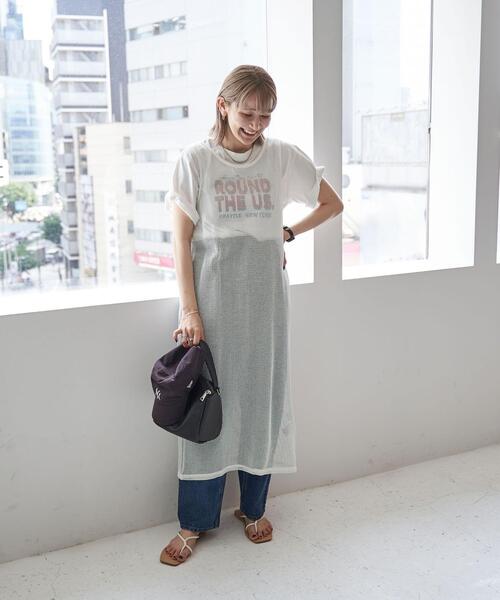 coen(コーエン)の「ノースリーブメッシュワンピース(ワンピース・レディース・ブラック/オフホワイト・M/L)」の3枚目の写真