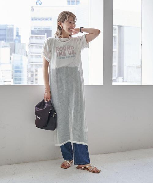 coen(コーエン)の「ノースリーブメッシュワンピース(ワンピース・レディース・ブラック/オフホワイト・M/L)」の4枚目の写真