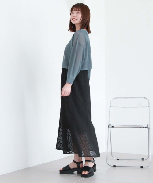 archives(アルシーヴ)の「BACKレースUPシアーJQキャミワンピース(ワンピース・レディース・ブラック/ミント/オフホワイト・MEDIUM)」の15枚目の写真