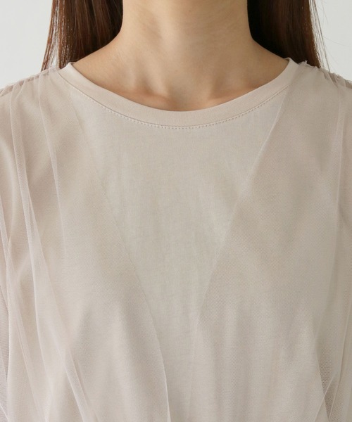 vingtrois（バントロア）の「【vingtrois】チュールビスチェTシャツ（Tシャツ/カットソー・レディース・ライトベージュ/ブラック・M）」の19枚目の写真