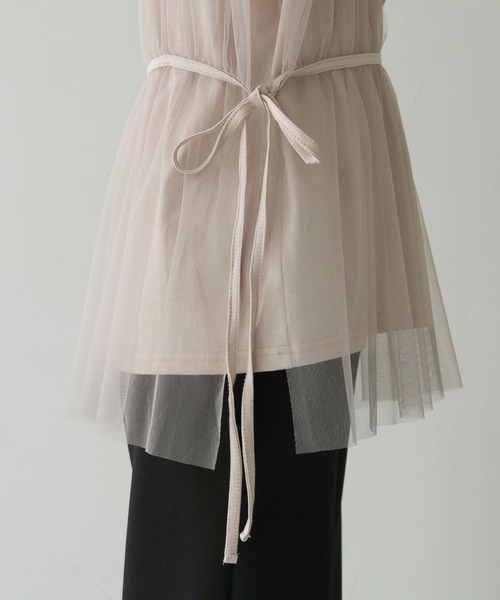 vingtrois（バントロア）の「【vingtrois】チュールビスチェTシャツ（Tシャツ/カットソー・レディース・ライトベージュ/ブラック・M）」の22枚目の写真
