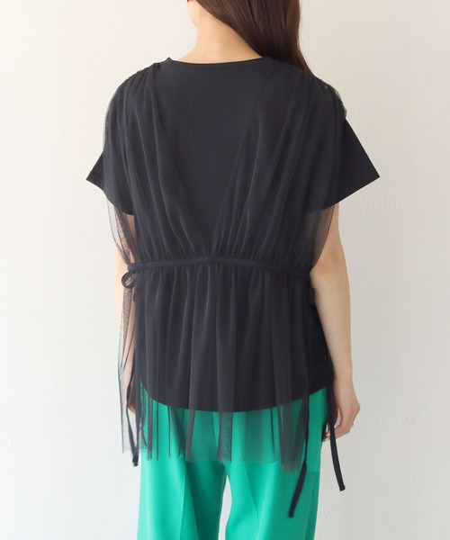 tシャツ 「vingtrois」チュールビスチェセットTシャツ レディース vingtrois】チュールビスチェTシャツ（Tシャツ/カットソー