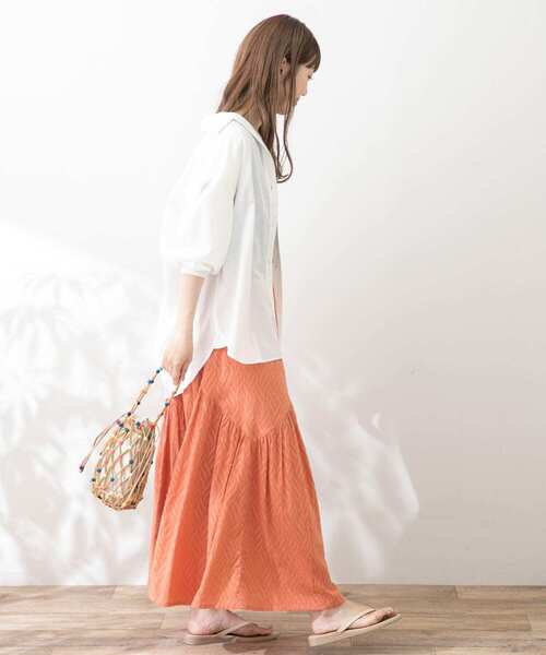 URBAN RESEARCH Sonny Label（アーバンリサーチサニーレーベル）の「カットジャガードリーフ柄スカート（スカート・レディース・レッド系その他/チャコールグレー/ブルー・FREE）」の10枚目の写真