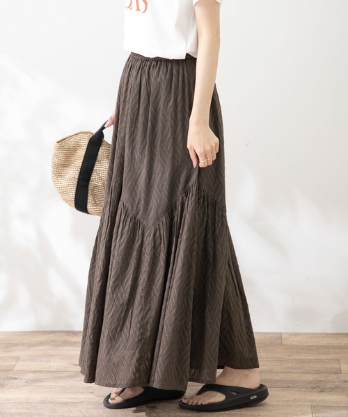 URBAN RESEARCH Sonny Label（アーバンリサーチサニーレーベル）の「カットジャガードリーフ柄スカート（スカート・レディース・レッド系その他/チャコールグレー/ブルー・FREE）」の13枚目の写真