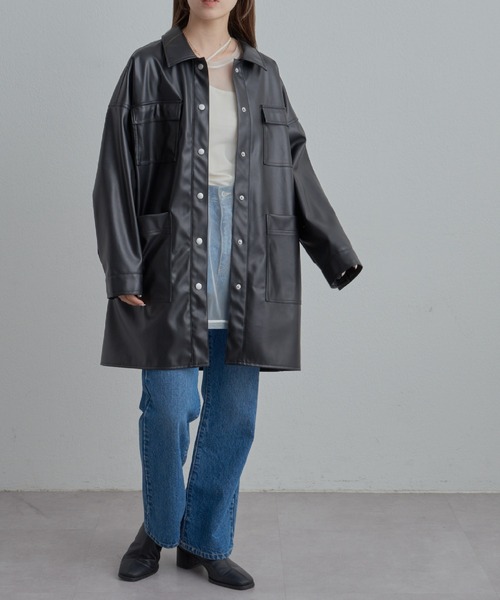 COLONY 2139（コロニートゥーワンスリーナイン）の「フェイクレザーカバーオール（カバーオール・レディース・ブラック・FREE）」の7枚目の写真