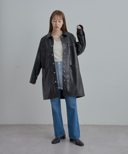 COLONY 2139（コロニートゥーワンスリーナイン）の「フェイクレザーカバーオール（カバーオール・レディース・ブラック・FREE）」の8枚目の写真