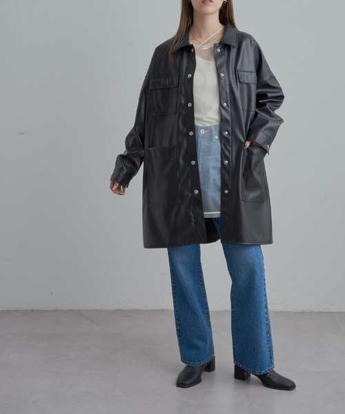 COLONY 2139（コロニートゥーワンスリーナイン）の「フェイクレザーカバーオール（カバーオール・レディース・ブラック・FREE）」の11枚目の写真