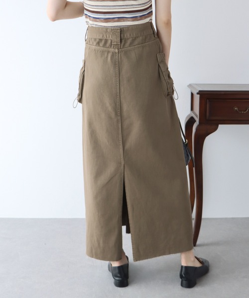 BLUEEAST（ブルーイースト）の「デニムカーゴロングスカート（デニムスカート・レディース・モカ/ベージュ/ブルー・MEDIUM）」の4枚目の写真