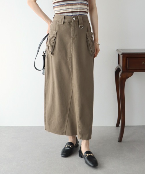 BLUEEAST（ブルーイースト）の「デニムカーゴロングスカート（デニムスカート・レディース・モカ/ベージュ/ブルー・MEDIUM）」の8枚目の写真
