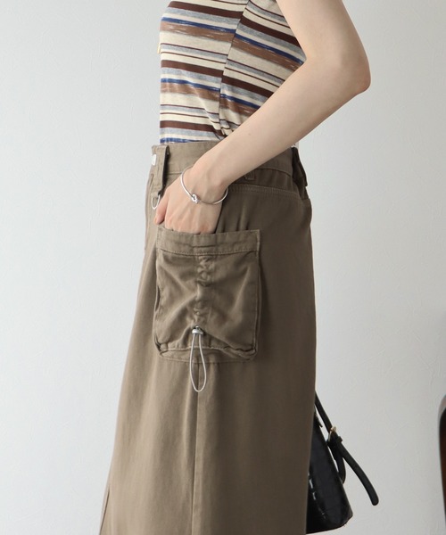 BLUEEAST（ブルーイースト）の「デニムカーゴロングスカート（デニムスカート・レディース・モカ/ベージュ/ブルー・MEDIUM）」の11枚目の写真