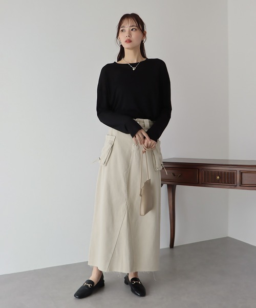 BLUEEAST（ブルーイースト）の「デニムカーゴロングスカート（デニムスカート・レディース・モカ/ベージュ/ブルー・MEDIUM）」の15枚目の写真